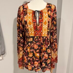 Spell & the Gypsy Lolita blouse in 70s Rust size small hippie boho long sleeve